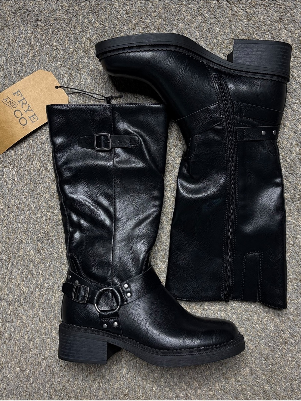 New With Tags Frye & Co Maeva Black FO10277 Leather Boots size 6.5 women’s